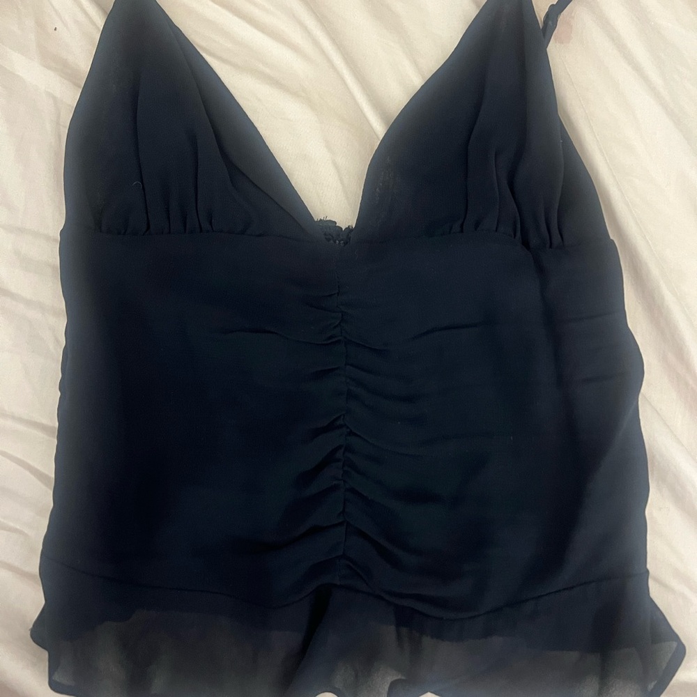 Reformation Black Ruched Top / Everyday Casual Wear / Going Out Top / Party